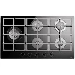 HCG90SCK Gaskochfeld Glaskeramik 5 Flammen mit 4 KW Wok