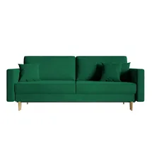Selsey Schlafcouch Samt 3-Sitzer Grün