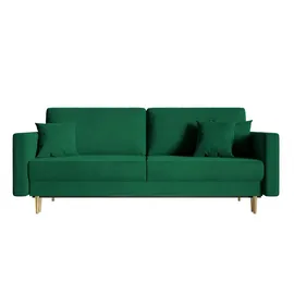 Selsey Schlafcouch Samt 3-Sitzer Grün