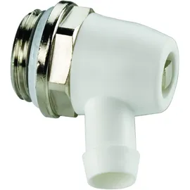 Flamco Simplex Entleerstopfen F10622 Standard, schwenkbarer Auslauf aus Kunststoff, Messing vernickelt, G 1/2