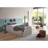 Westfalia Schlafkomfort Polsterbett »Texel«, Standardhöhe mit Zierkissen, Bettkasten bei Ausführung mit Matratze, beige