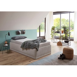 Westfalia Schlafkomfort Polsterbett »Texel«, Standardhöhe mit Zierkissen, Bettkasten bei Ausführung mit Matratze, beige