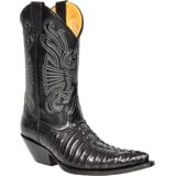 A1 FASHION GOODS Herren Leder Cowboy Stiefel Schwarz Croc Rutsch Auf Spitz Zehe Designer Schleifmaschinen Stiefel - AC229 (42 EU) - 42 EU