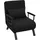 Woltu Schlafsessel 3 in 1 Leinen 65 x 78 x 75 cm Schwarz mit Kissen