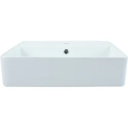 Aufsatzwaschbecken WELLTIME "QUADRO RE", nano weiß, B:56cm H:19,8cm T:47,5cm, Keramik, Waschtische, Nano Beschichtung