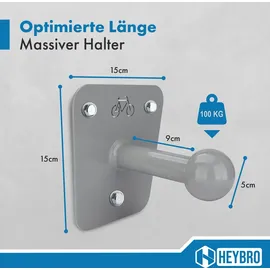 HEYBRO Universelle Wandhalter für Fahrradträger - inklusive Befestigungsmaterial - optimale und stilvolle Befestigung für Ihren Fahrradträger - Blickf... - Grau