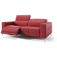 Sofanella 3-Sitzer Sofanella 3-Sitzer MARBELLA Ledercouch Ledersofa Relaxsofa in Rot rot