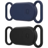 Misuyue Silikon Hülle Case für Samsung Galaxy Smarttag 2, 2 Stück GPS Tracker Kratzfest Wasserdicht Schutzhülle für Kinder, Hund, Katzen, Koffer, Schlüssel, Fahrrad – Schwarz/Blau