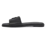 Tommy Hilfiger Damen Sandalen Logo Hardware Leather Mules, Schwarz (Black), 37 - 37 EU