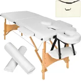Tectake tectake® 2 Zonen Massageliege-Set, Breite 61 cm, Polsterung 5 cm, mit Holzgestell, 210 x 95 x 84 cm