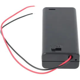 AccuCell Batteriehalter für 2x Mignon AA mit An/Aus Schalter Schwarz