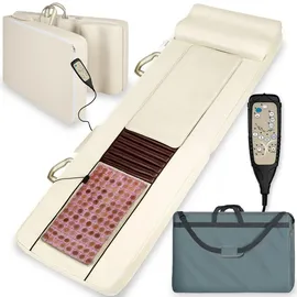 Tectake tectake® Shiatsu-Massagematratze mit Jadestein-Wärmematte 186,5 x 60 x 11 cm