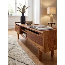KADIMA DESIGN Massivholz-Lowboard 145x43x35 cm Braun Holz