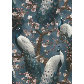 Erismann Vliestapete PAVO 0,53 m x 10 m Phthalate frei blau 1041408