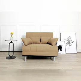 Mendler Schlafsessel HWC-K29, Klappsessel Schlafsofa Gästebett Relaxsessel, Liegefläche 186x97cm Stoff (270g/m2) ~ creme-beige