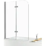 EMKE Emke, - 120x140cm Duschtrennwand für Badewanne Faltwand Duschabtrennung Badewannenaufsatz Nano Einfach-reinigung Beschichtung