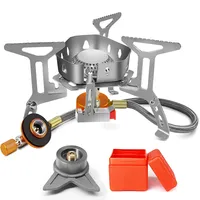 SNQ Campingkocher, Tragbarer 3500-w-klappgaskocher, Winddichter Gasbrenner Mit Piezozündung, Geeignet Für