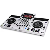 DENON DJ SC LIVE 4 WHITE Standalone DJ-Controller mit Stems auf 4-Decks, WLAN-Streaming, eingebauten Lautsprechern, Serato DJ & Virtual DJ kompatibel