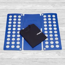 Relaxdays Faltbrett 2. Generation Wäschefalter XXL T-Shirt Falthilfe 60x70cm Blau