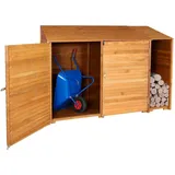 MCW Geräteschuppen MCW-J75, Geräteschrank Gerätehaus, Holz gebeizt MVG-zertifiziert, 180x250x93cm ~ naturfarben