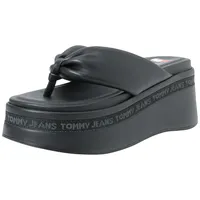 Tommy Jeans Damen TJW Wedge Sandal EN0EN02457 Keilsandale, Schwarz, 40 EU