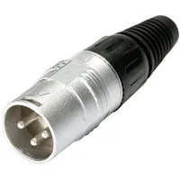HICON HI-X3CM XLR-Steckverbinder Stecker, gerade Polzahl: 3 Silber, Schwarz