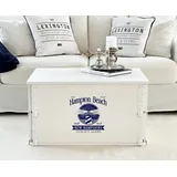 Uncle Joe ́s Truhe Hampton Beach Couchtisch Truhentisch im Vintage Shabby chic Holz in Weiss mit Stauraum Holzkiste Beistelltisch Landhaus Wohnzimmertisch Holztisch weiß