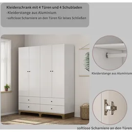 OTTO home Kleiderschrank Oslo 160 x 200 x 52 cm Weiß