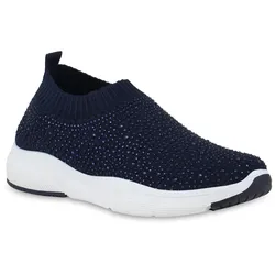 Damen Slip Ons in Dunkelblau