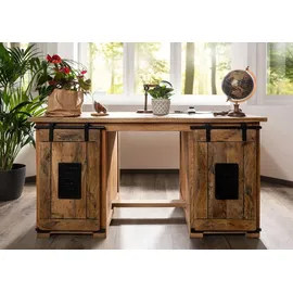 Massivmoebel24 Schreibtisch Mango natur lackiert
