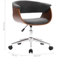 VidaXL Esszimmerstuhl Drehbar Grau Bugholz und Stoff