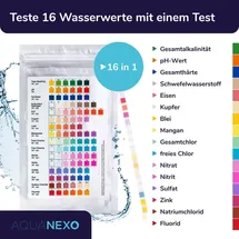 aquanexo Trinkwasser Teststreifen 16-in-1 50st. pH Wasserhärte 50 st. Wassertester