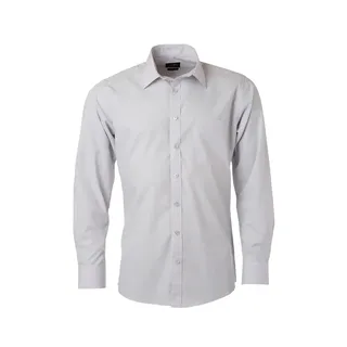Langarm Hemd "JN678" - S - light-grey