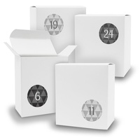 Adventskalender zum Füllen 24x Quader WEISS + Sticker V07 Z25 - Weiß