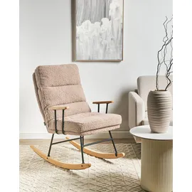 Beliani Schaukelsessel ESKELIN Bouclé 58 x 103 x 97 cm Beige mit Relaxfunktion