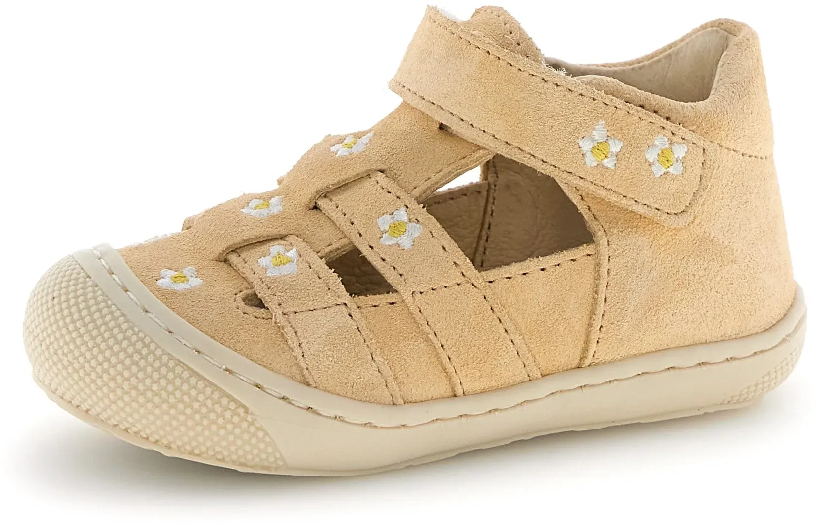 Lauflernschuh NATURINO, Baby, Gr. 26, sand, Veloursleder, Schuhe Lauflernschuh, Babyschuh mit Klett, Größenschablone zum Download