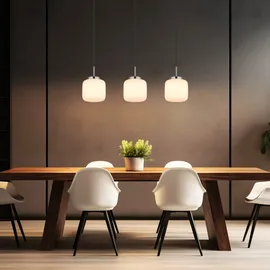 GLOBO Pendelleuchte Hängelampe Deckenleuchte Esszimmerlampe Metall Glas 3-Flammig