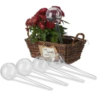 Relaxdays Bewässerungskugeln 5er Set 28 x 8 cm transparent