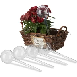 Relaxdays Bewässerungskugeln 5er Set 28 x 8 cm transparent
