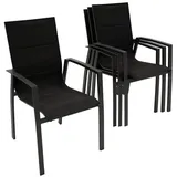 DEGAMO FARO Stapelsessel 56 x 65 x 96 cm grau/schwarz 4 St.