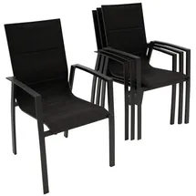 DEGAMO FARO Stapelsessel 56 x 65 x 96 cm grau/schwarz 4 St.