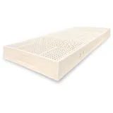 Baumberger Ergo-Zone Premium Naturlatex Öko Matratze mit Bio Baumwolle Bezug Natur 140 x 200 cm