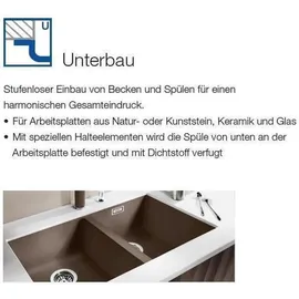 Blanco Subline 430/270-U links schwarz + Handbetätigung + InFino