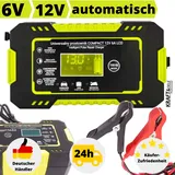 Batterieladegerät 12V 6V Auto Akku Ladegerät mit Mikroprozessor PKW bis 100Ah