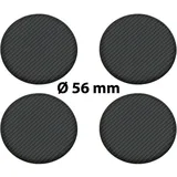 4 x Ø 56 mm Polymere Aufkleber / Carbon-Optik / Nabenkappen, Felgendeckel