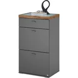 set one by Musterring Highboard Lancaster Dielen, inklusive LED-Beleuchtung, in 2 Farben erhältlich, B 61 x H 91 cm grau