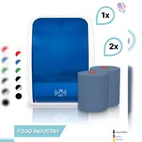 Blanc HYGIENIC SET: Handtuchrollenspender SENSOR, berührungslos, Blanc Cosmos + 2 Handtuchrollen Classico BLAU - PRODUKTSET