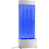 vidaXL Wassersäule Säulenleuchte Wasserfall Sprudelsäule Lichtsäule Sprudelwand Wasserwand Blasensäule mit RGB LEDs Edelstahl Acryl 110cm