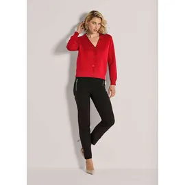 Madeleine Strickjacke Eleganter Cardigan mit V-Ausschnitt Rot 36