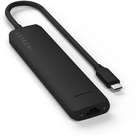 Satechi USB-C 7-in-1 Slim Multiport Adapter mit Ethernet Schwarz